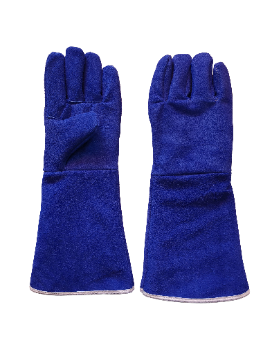 Cowhide Split Leather with Linning Welding Gloves (16inch) LG-TBS8-B Blue